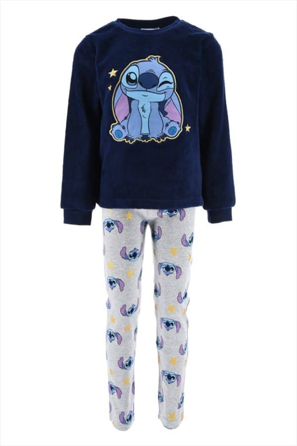 Imbracaminte si incaltaminte copii - Pijama pentru copii coral fleece cu maneca lunga Lilo & Stitch
