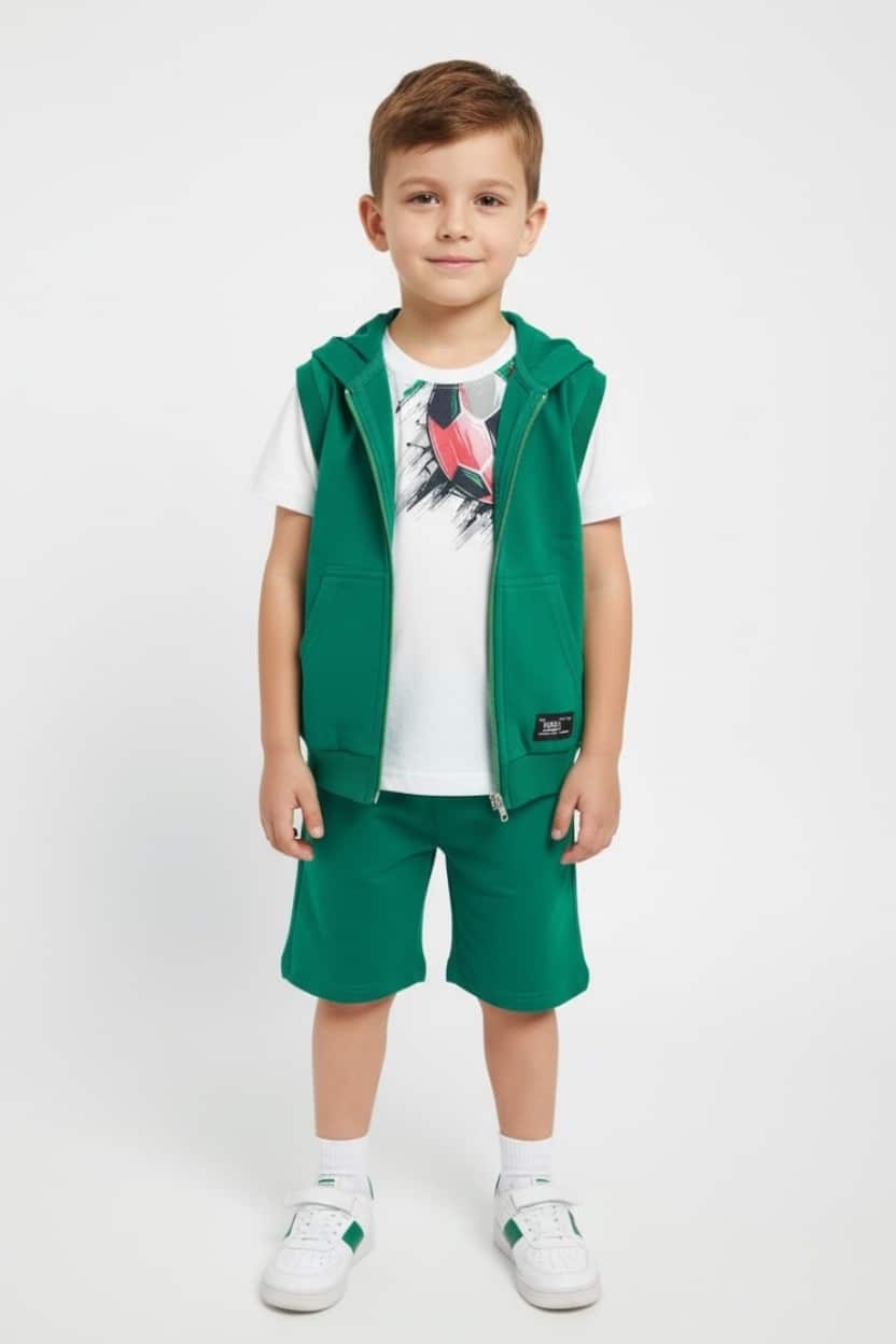 2412005-GRN.jpg 3 pieces shorts set - Image 1