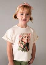 Short sleeve t-shirt with ribbon
