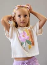 Short sleeve t-shirt with ribbon