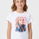 Short sleeve t-shirt with ribbon