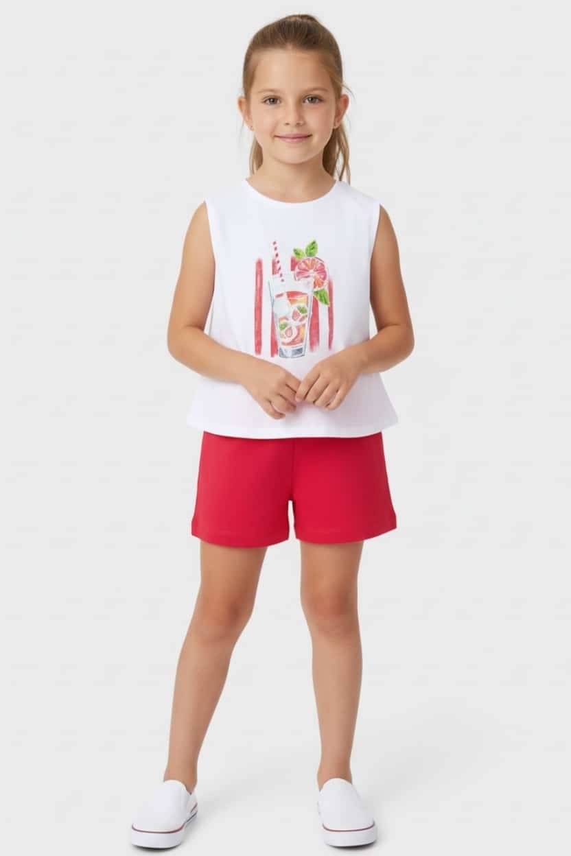 26-3228-RED.jpg Shorts set - Image 1