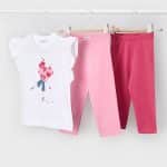 Short sleeve t-shirt with 2 leggings set