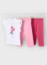 Short sleeve t-shirt with 2 leggings set
