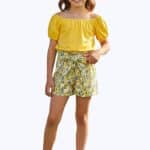 Shorts set with hair ribbon