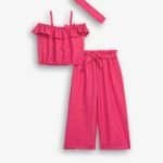 Pants set with hair ribbon