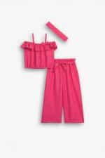 Pants set with hair ribbon