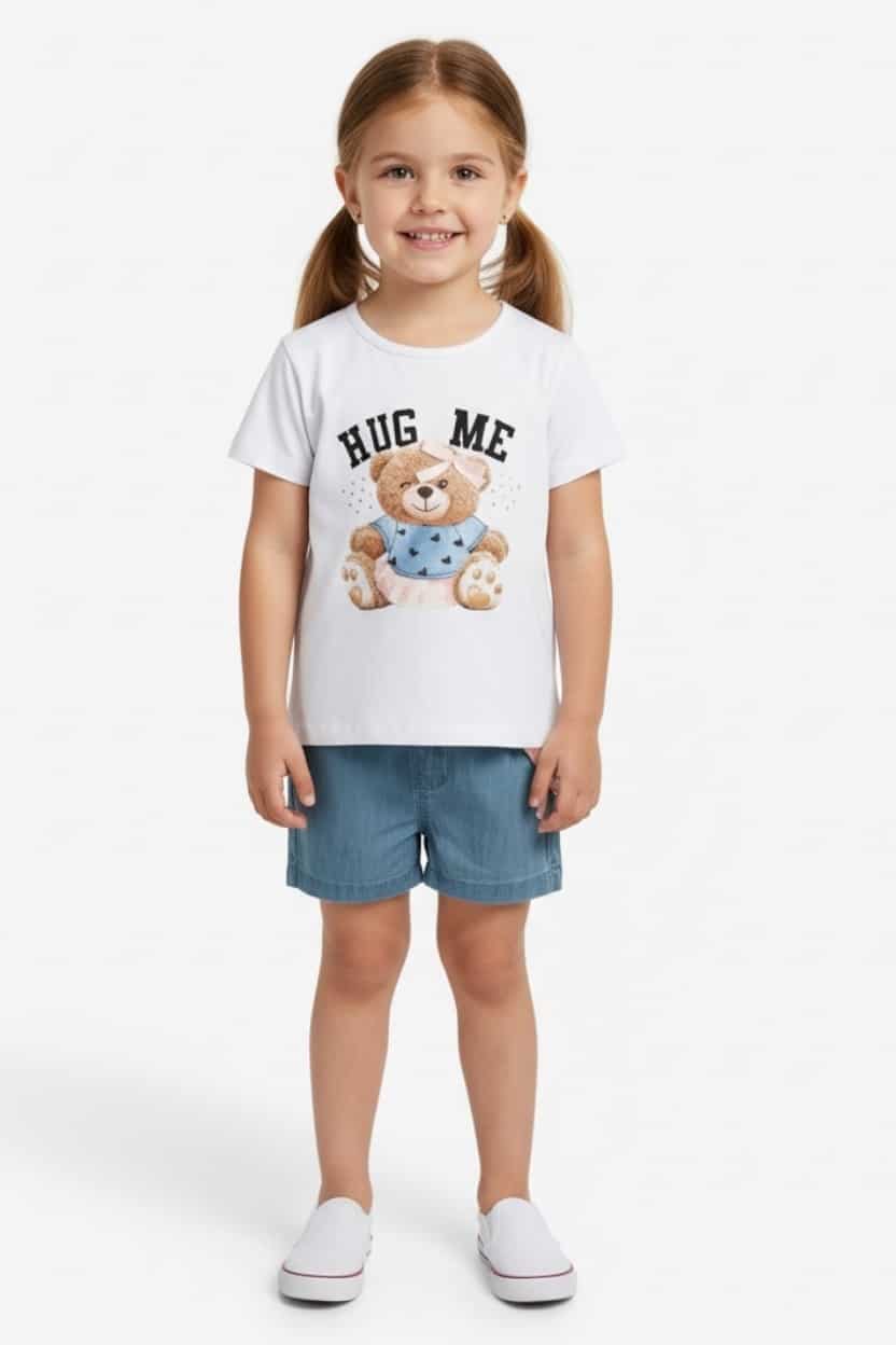126-726111-WHT.jpg Short jeans set - Image 1