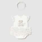 Bodysuit with hair ribbon