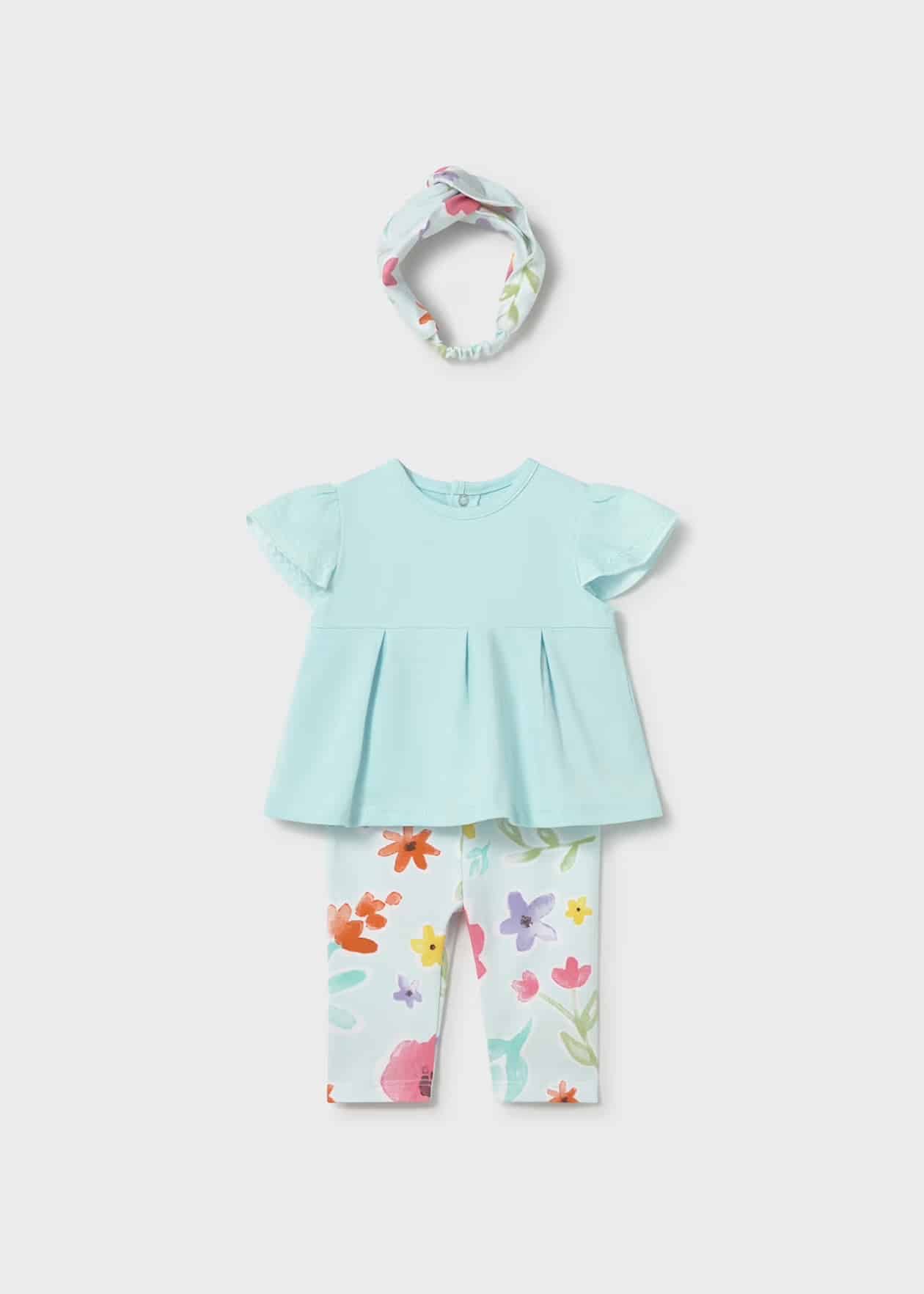 26-1735-AQUA.jpg Leggings set with ribbon - Image 1