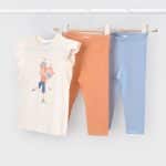 Short sleeve t-shirt with 2 leggings set
