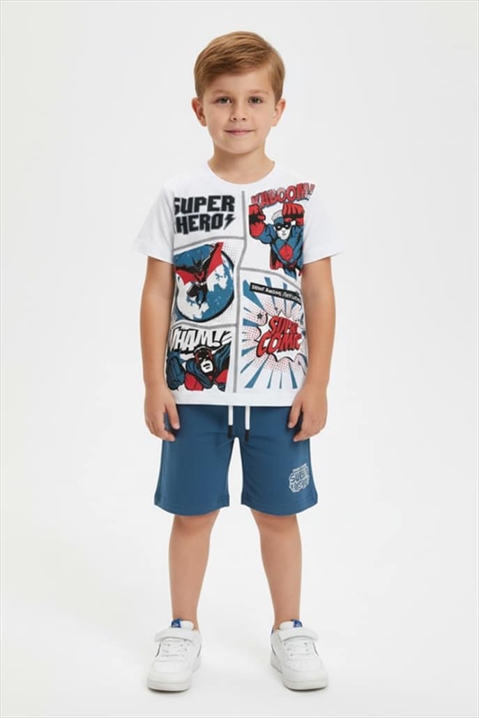 261-1034-WHT.jpg Shorts set - Image 1