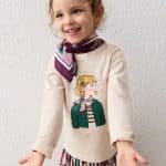Long sleeve t-shirt with scarf