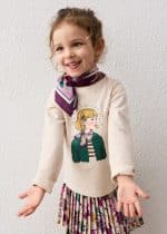 Long sleeve t-shirt with scarf