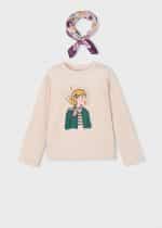 Long sleeve t-shirt with scarf - Image 2