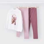 Long sleeve t-shirt with 2 leggings set