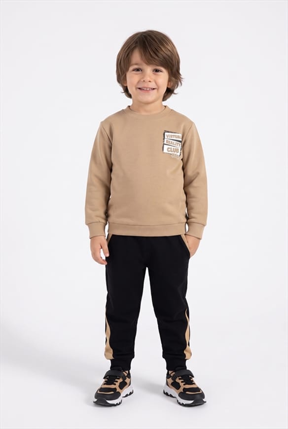 141424-BEI.jpg Non-fleece tracksuit - Image 1