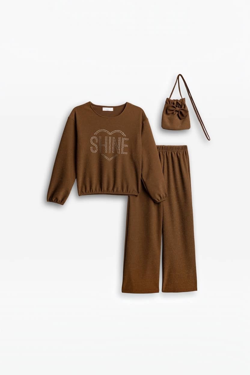 227-523103-BRN.jpg Pants set with bag - Image 1
