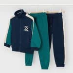 Zip sweatshirt with 2 sweatpants