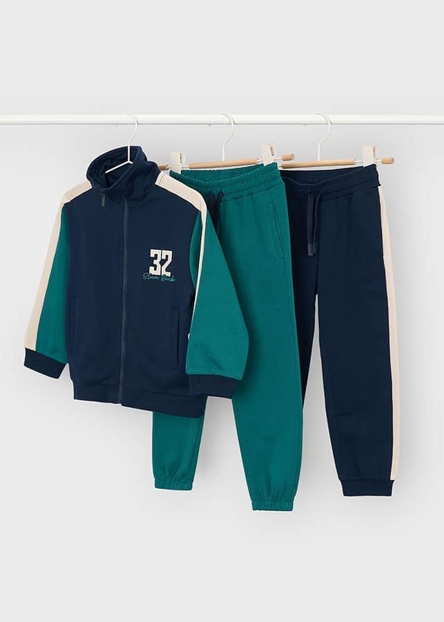 26-4805-GRN.jpg Zip sweatshirt with 2 sweatpants - Image 1