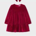 Velvet dress with hair band