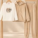 3 pieces velvet tracksuit