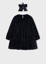 Velvet dress with hair band - Image 2