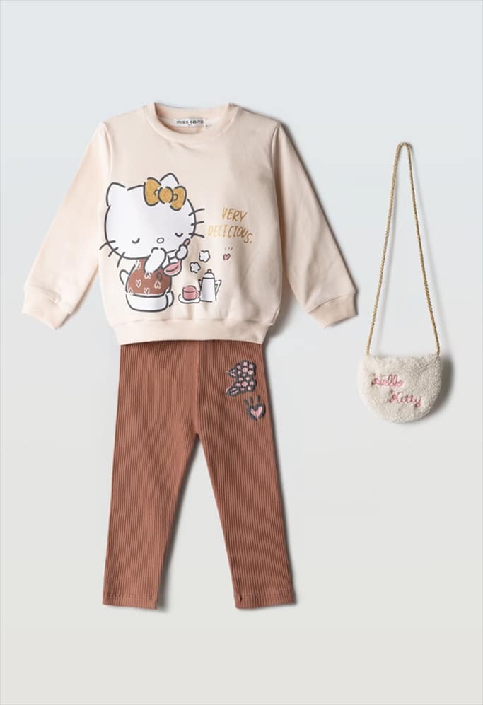 HK267285-ECRU.jpg Leggings set with bag - Image 1